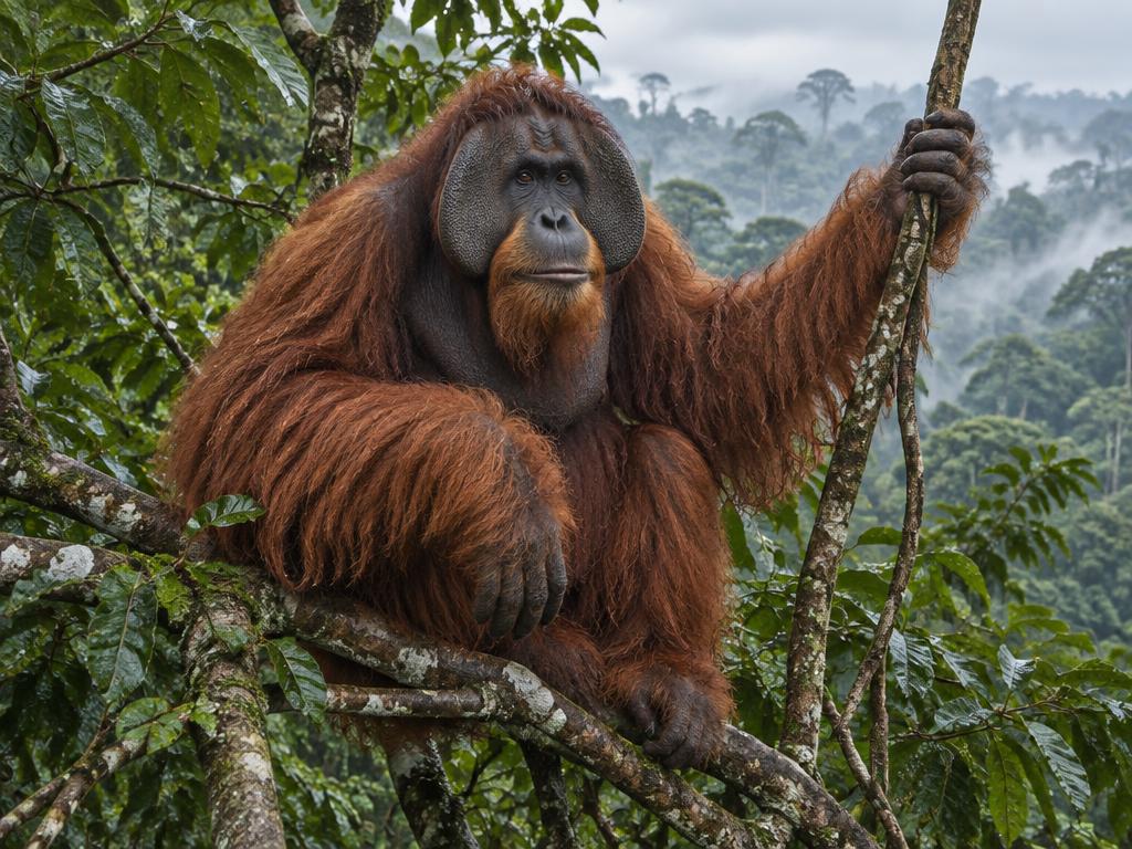 Bornean orangutan — generated wildlife illustration