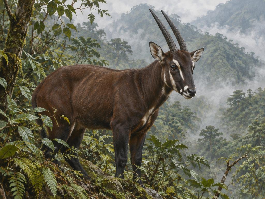 Saola — generated wildlife illustration