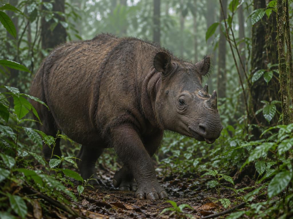 Sumatran rhinoceros — generated wildlife illustration
